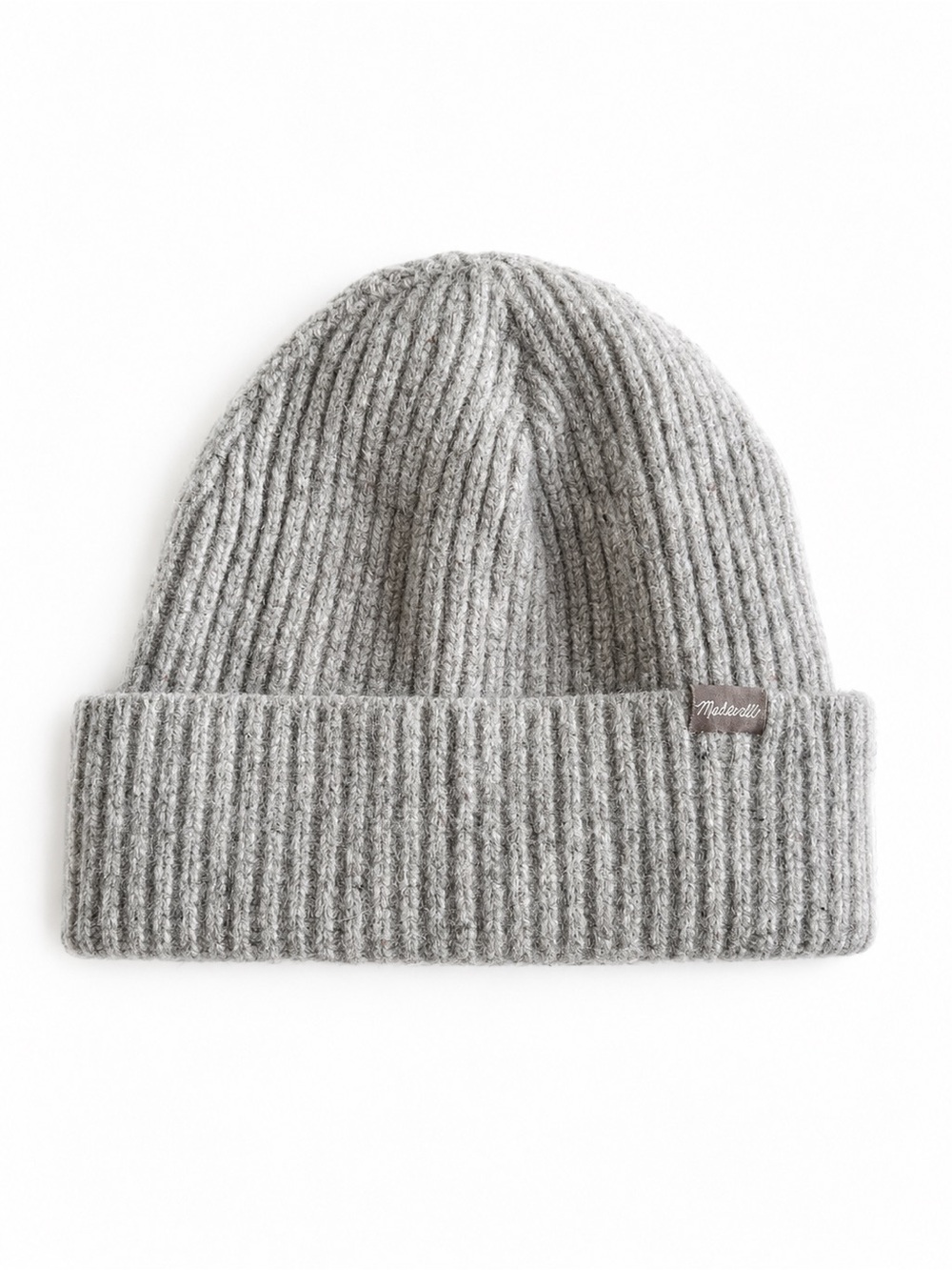 Madewell Ribbed Knit Cuffed Beanie Hat Heather Gray One Size